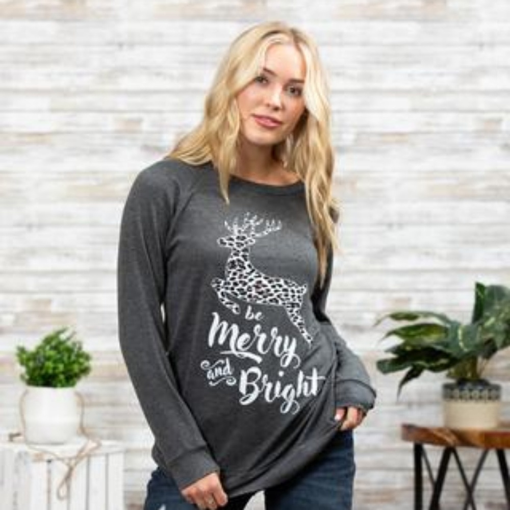USA made Leopard Print Christmas shirt